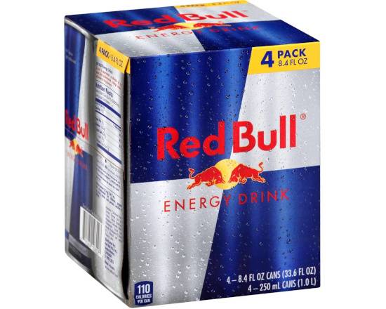 Order Red Bull, 4pk-8.4oz mixer food online from Pacific Liquor Market store, Bell Gardens on bringmethat.com