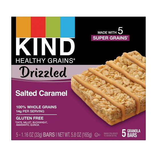 Order Kind Drizzled Salted Caramel Granola Bar, 5 CT food online from Cvs store, FARGO on bringmethat.com