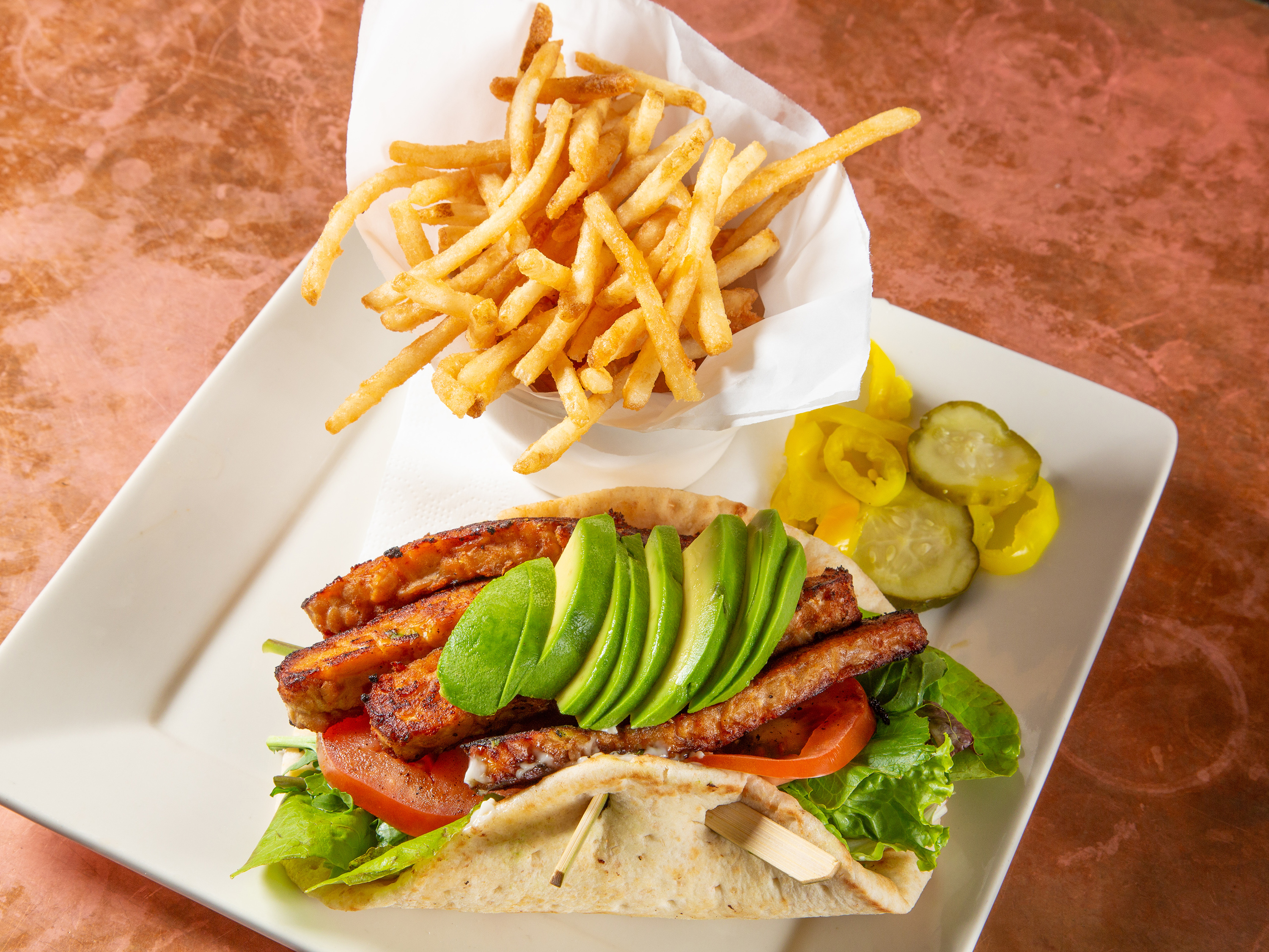 Order Tempting Tempeh Sandwich food online from The Firkin Pub & Grill store, Long Beach on bringmethat.com