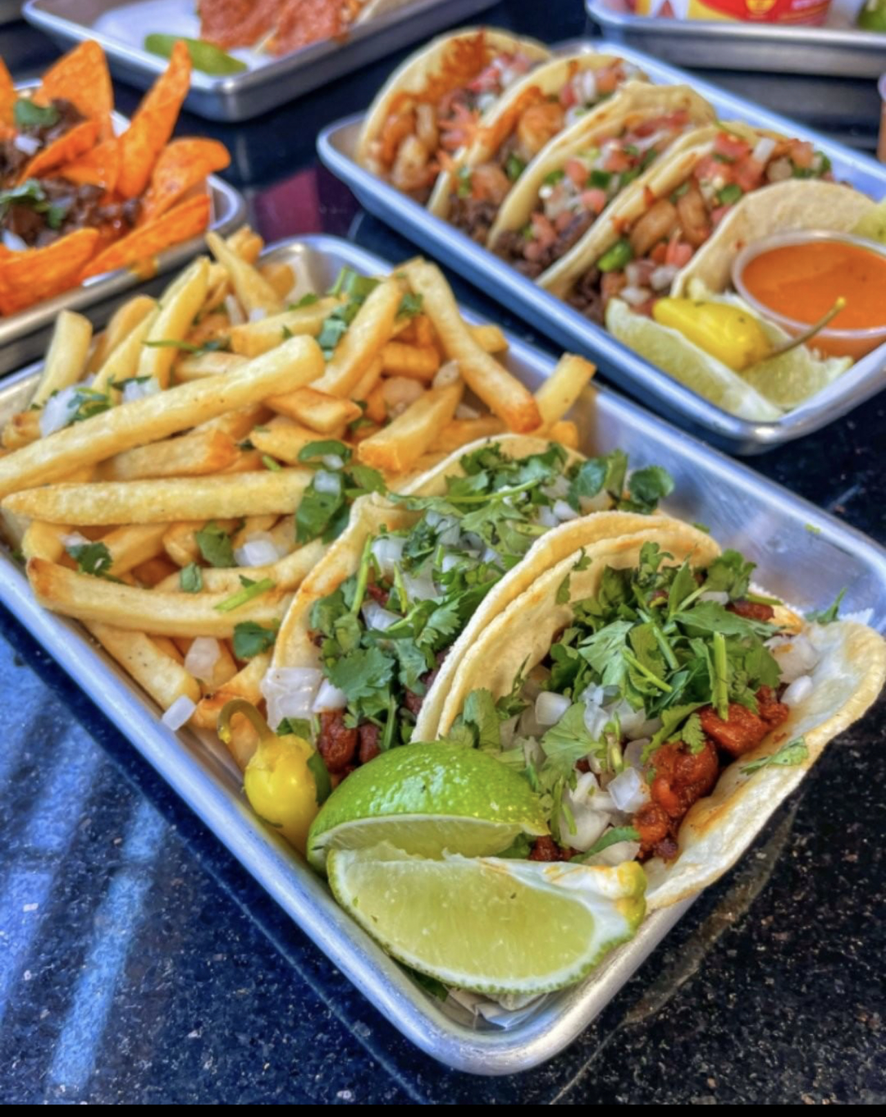 Order 1. Tacos (2) & Fries Combo food online from The Taco Spot store, Chandler on bringmethat.com