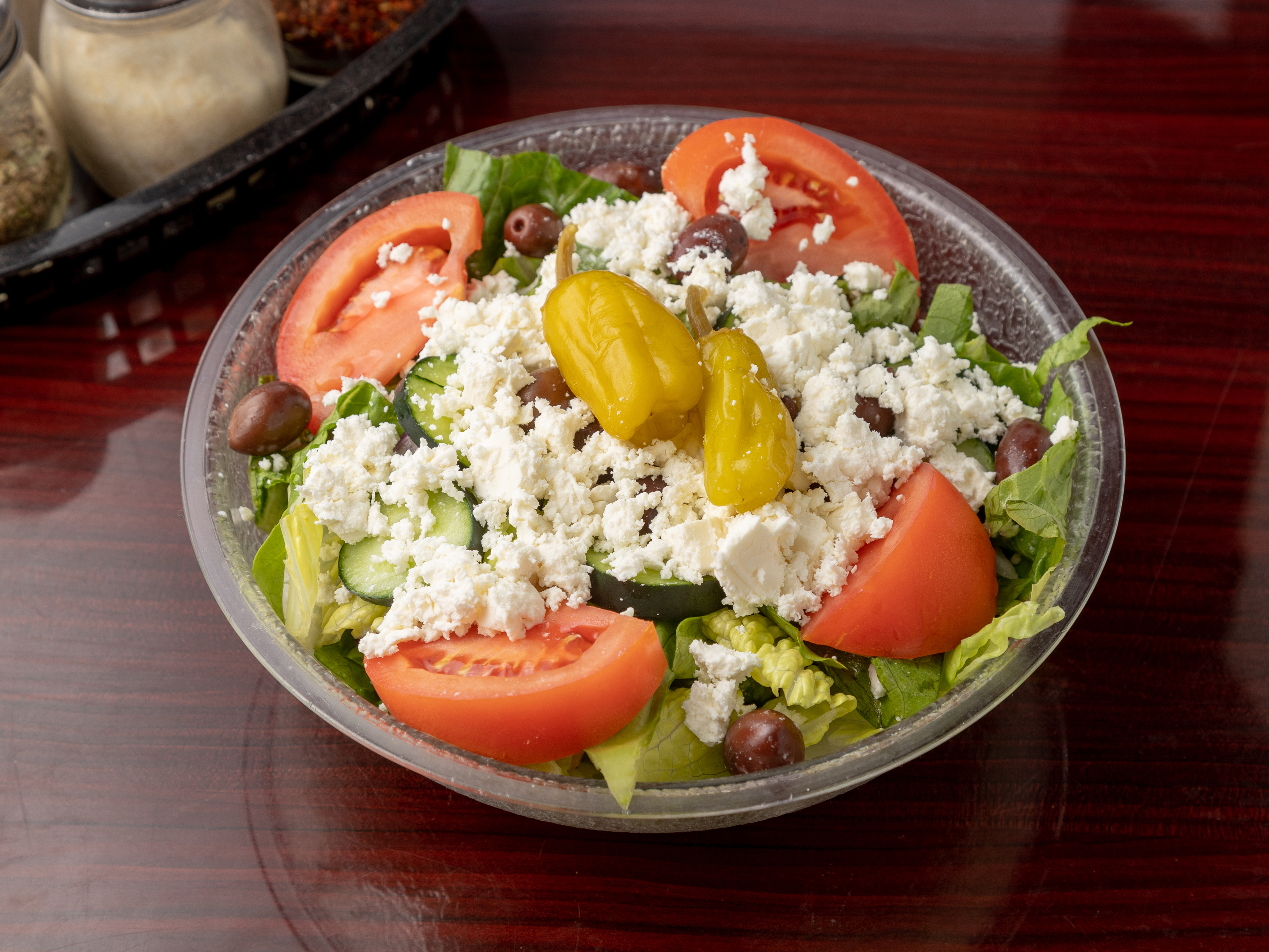 Order Greek Salad food online from Big Joe Pizzeria store, East Meadow on bringmethat.com