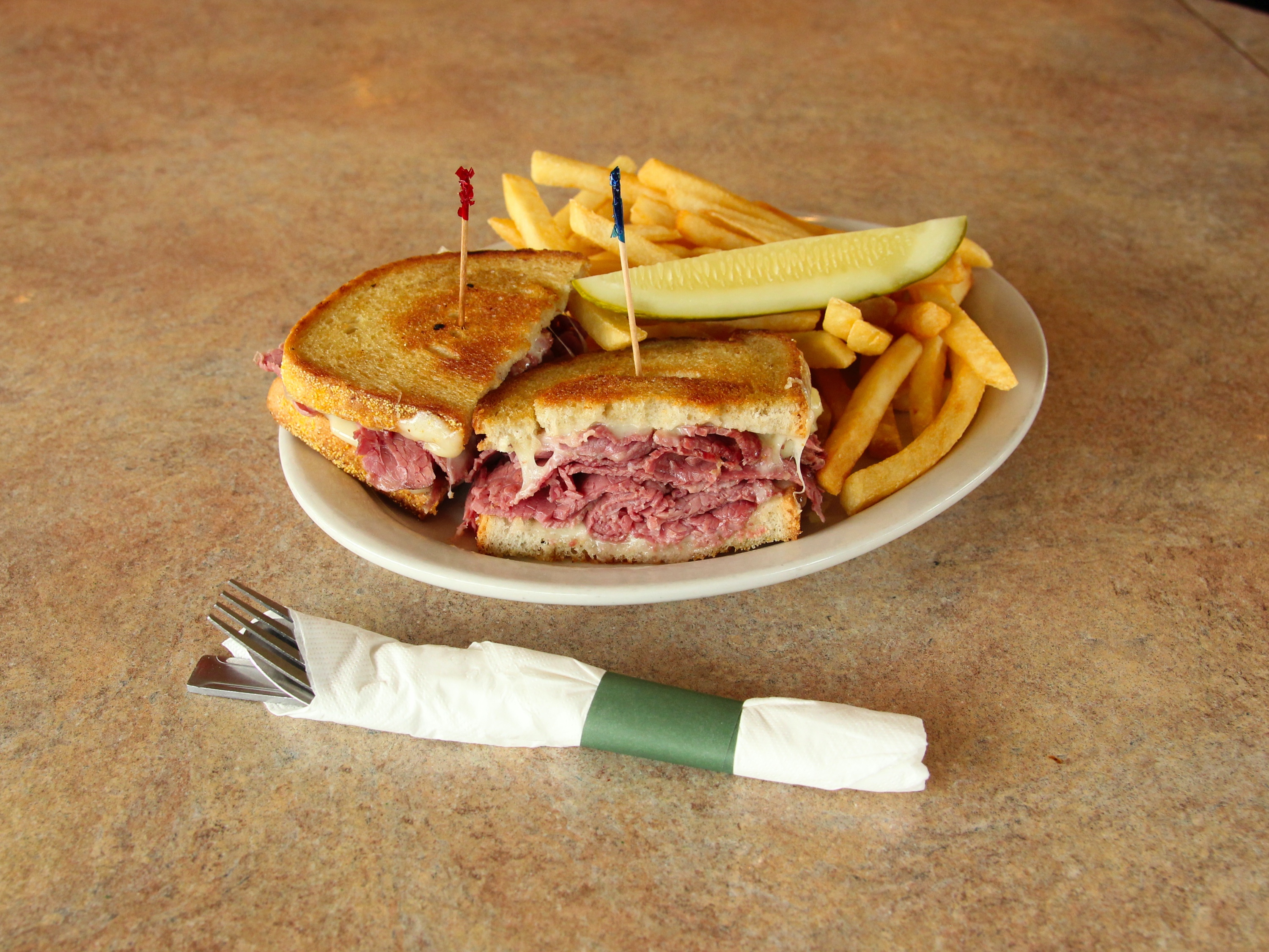 Order Dinty Moore Sandwich food online from Ram Horn Restaurant store, Westland on bringmethat.com