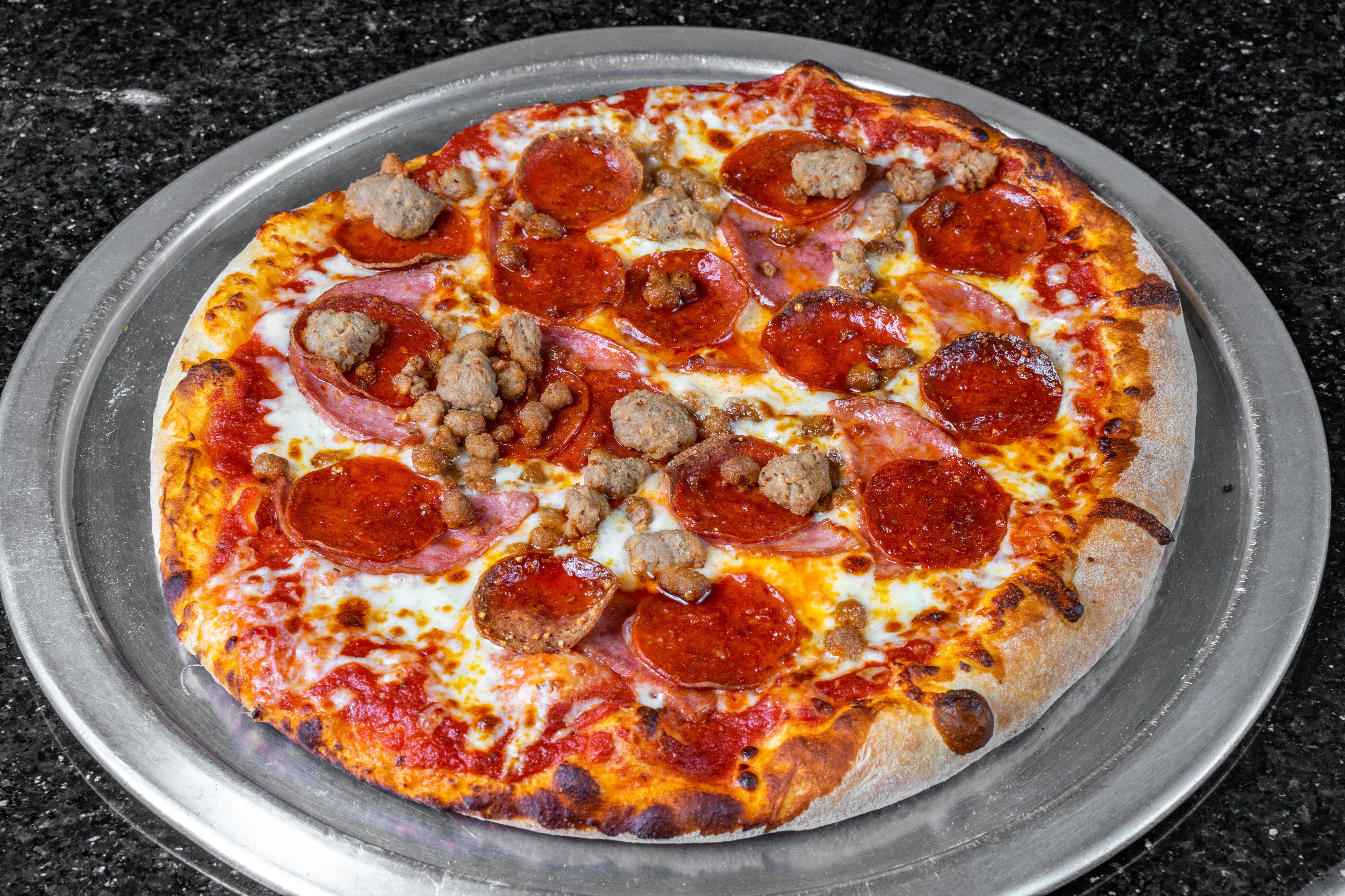 Order Meat Lover's Pizza - Personal 10" food online from My Pizzeria store, Fort Worth on bringmethat.com