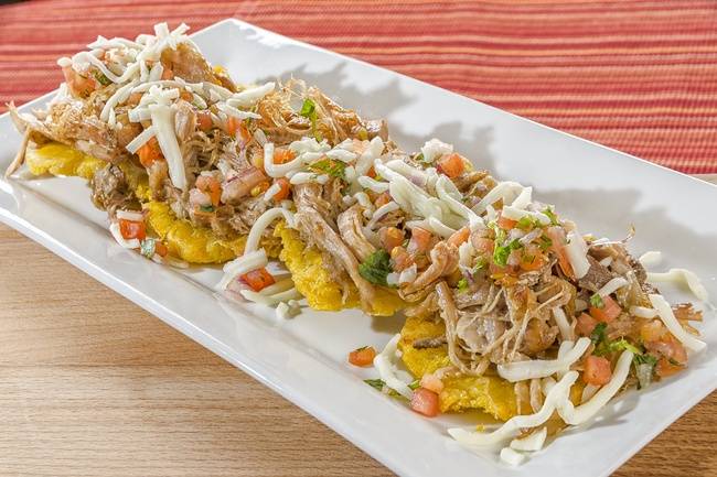 Order Tostones SUP Pork food online from Papi Cuban & Caribbean Grill store, Lawrenceville on bringmethat.com