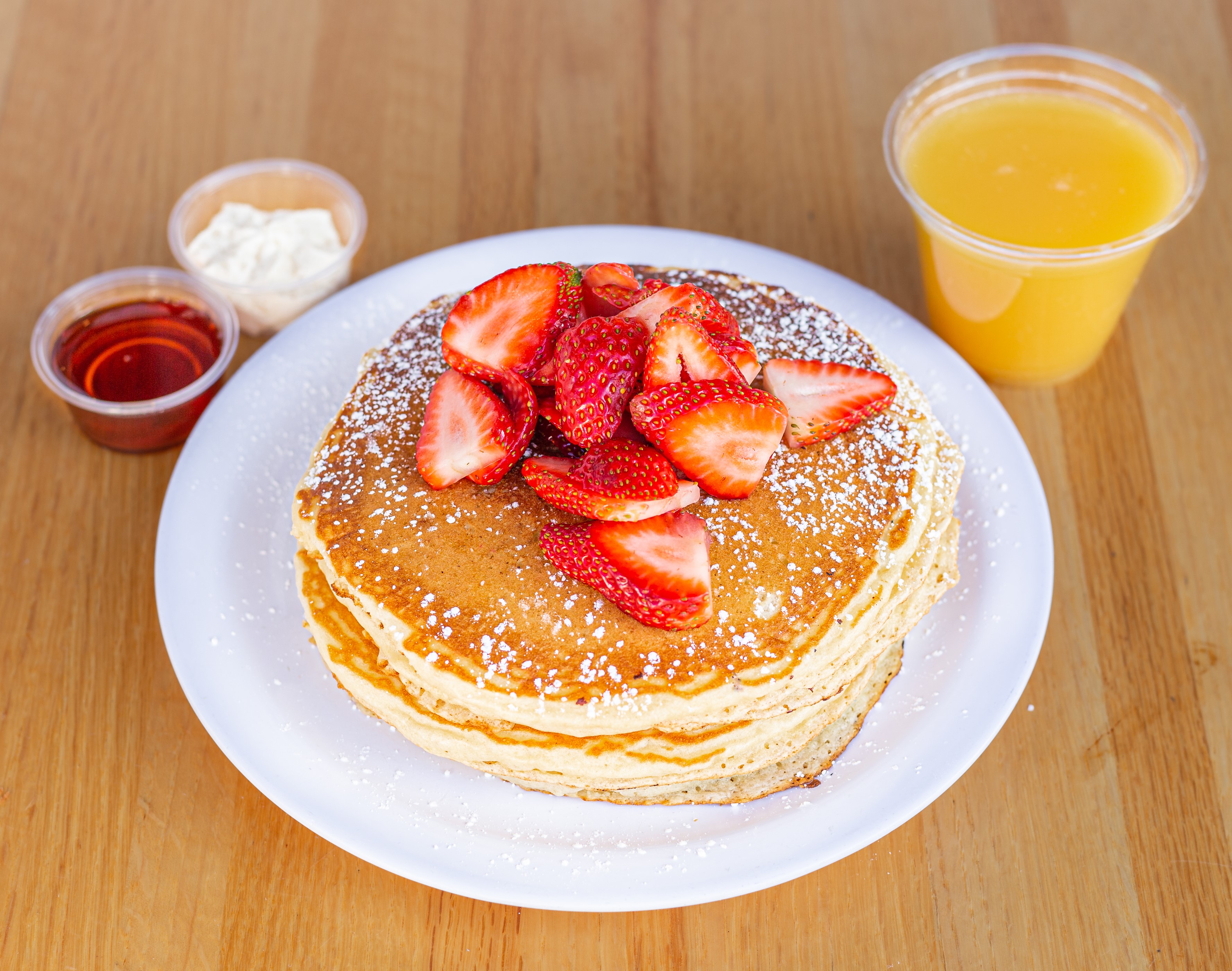 Order Buttermilk Pancakes food online from Courageous Bakery & Cafe store, Oak Park on bringmethat.com