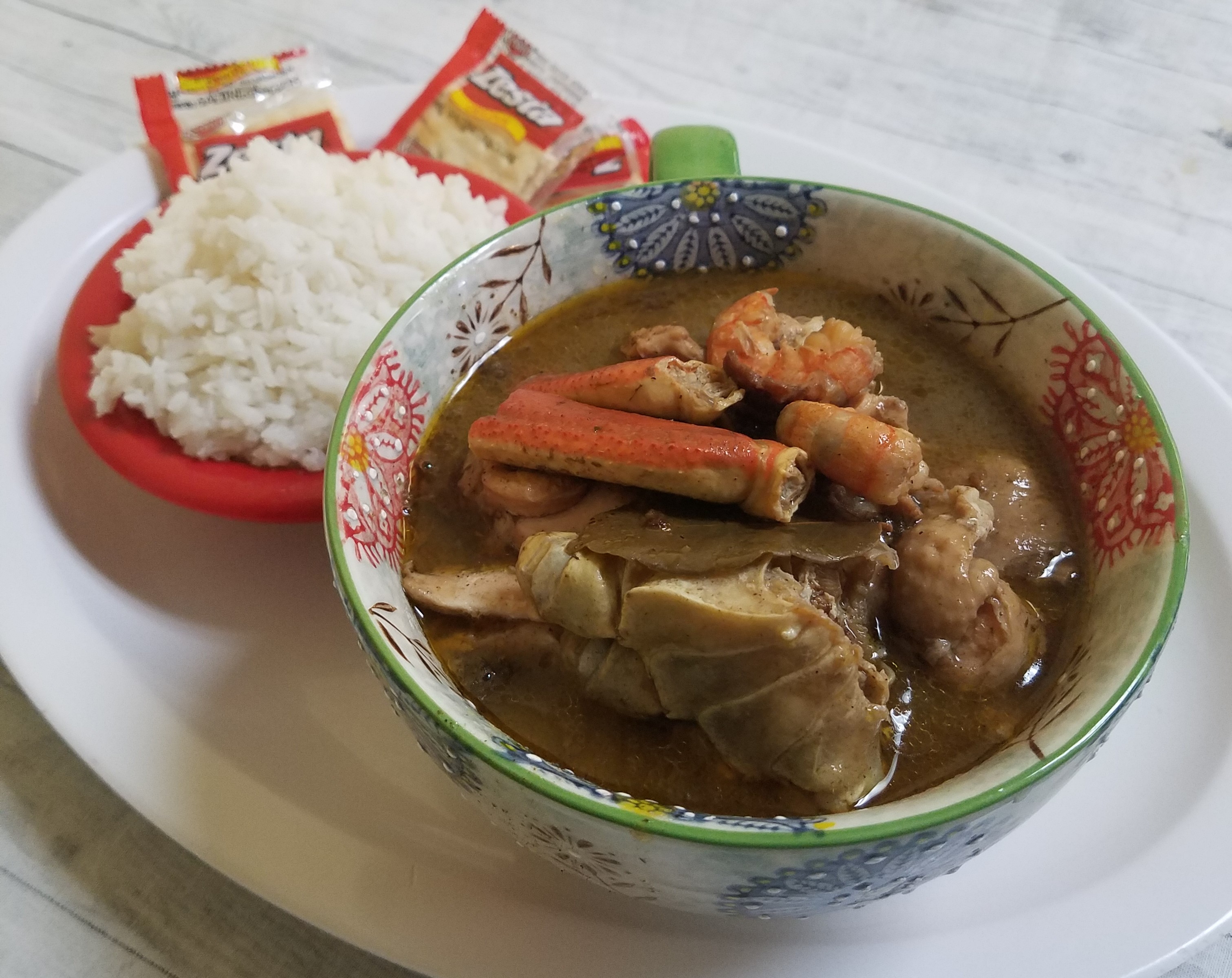 Order 16 oz. Rice in Gumbo Dinner food online from Rj Southernhome Cooking store, Downey on bringmethat.com