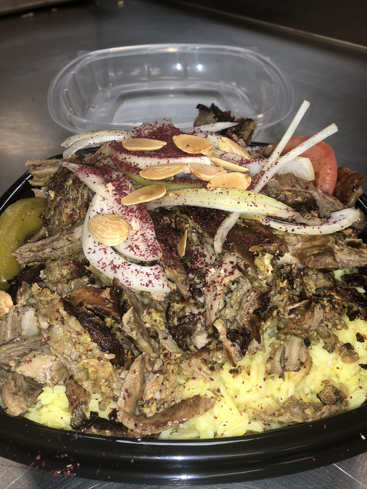 Order Beef Shawerma Plate food online from Albasha Cuisine store, Palos Heights on bringmethat.com