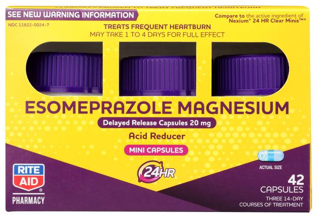 Order Rite Aid Esomeprazole Magnesium Tablets 20 mg (42 ct) food online from Rite Aid store, Mount Vernon on bringmethat.com
