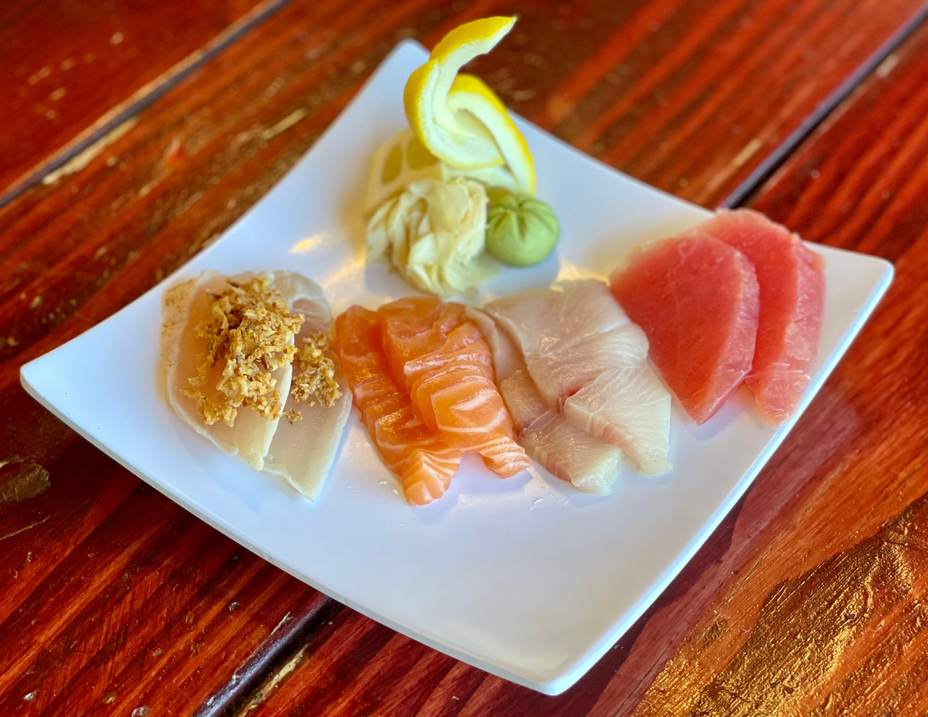 Order 8pc. Mixed Sashimi food online from Meshuga 4 Sushi - W. Pico Blvd. store, Los Angeles on bringmethat.com