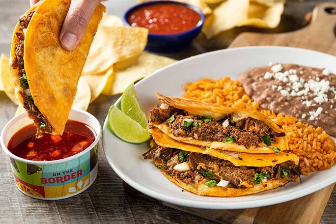 Order Birria Quesa Tacos food online from On The Border store, New Brunswick on bringmethat.com