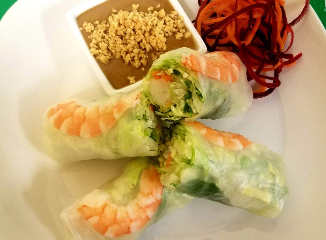Order A4. Fresh Spring Roll (2)shrimp or vegetable **please choose shrimp or vegetable  food online from Kin Thai store, High Point on bringmethat.com