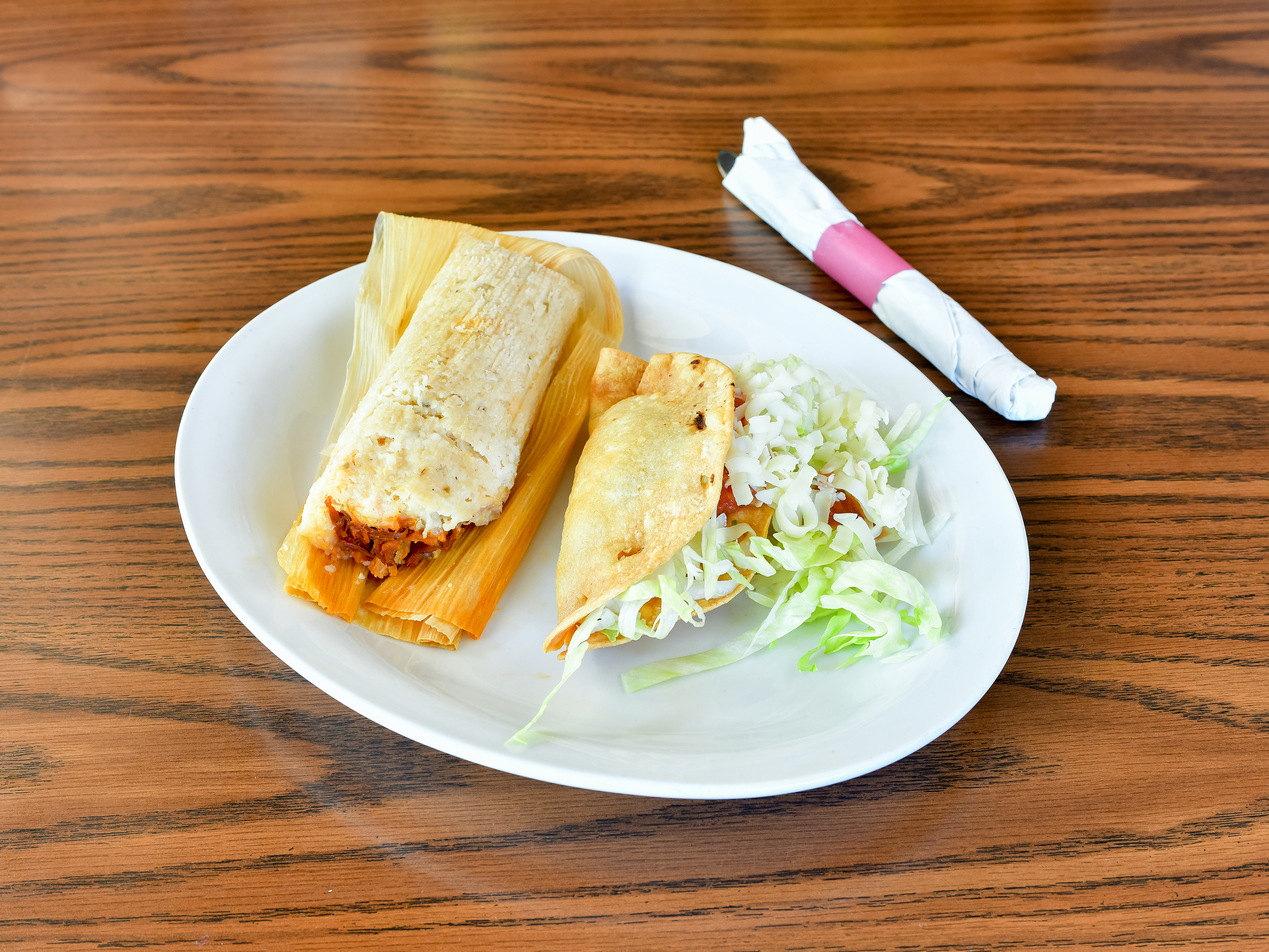 Order No. 5 Taco and Tamale food online from El Tapatio Restaurant store, Pleasant Hill on bringmethat.com