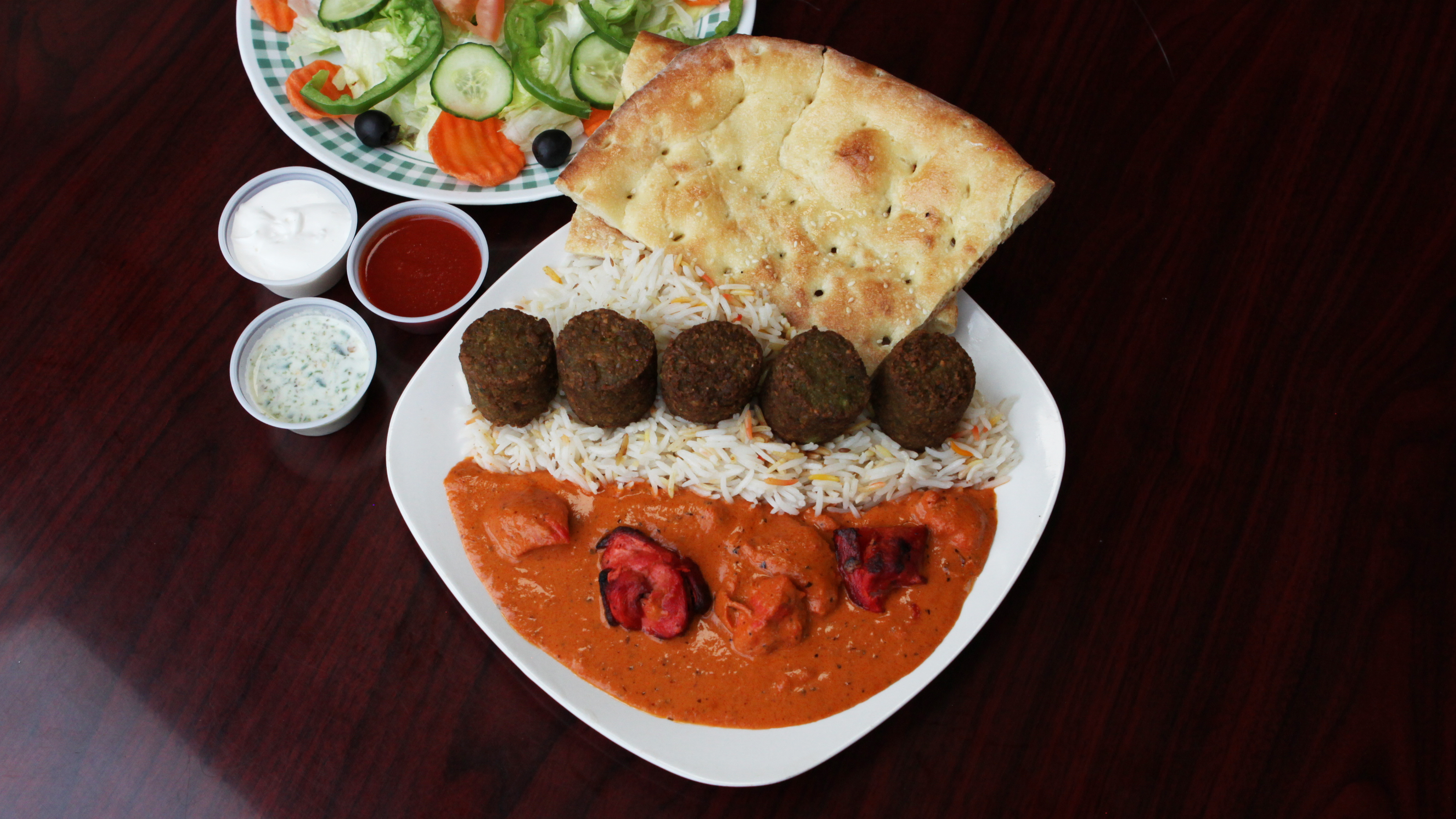 Order 44. Falafel Mix Masala Plate food online from Peshawri Kebab store, Waltham on bringmethat.com