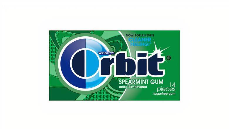Order Orbit Spearmint Sugar Free Chewing Gum, 14 Piece food online from Mac On 4th store, Alton on bringmethat.com
