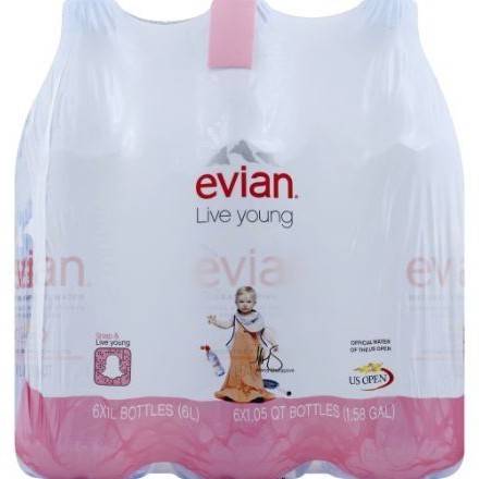 Order Evian Spring Water (1 L x 6-pack) food online from 7-Eleven By Reef store, Marietta on bringmethat.com