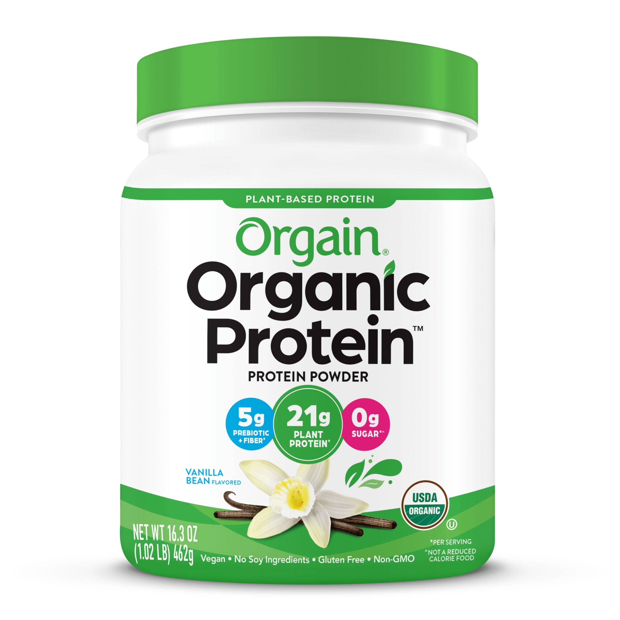 Order Orgain Organic Protein Plant Based Protein Powder - Sweet Vanilla Bean, 1.02 lb food online from Bartell store, Edmonds on bringmethat.com