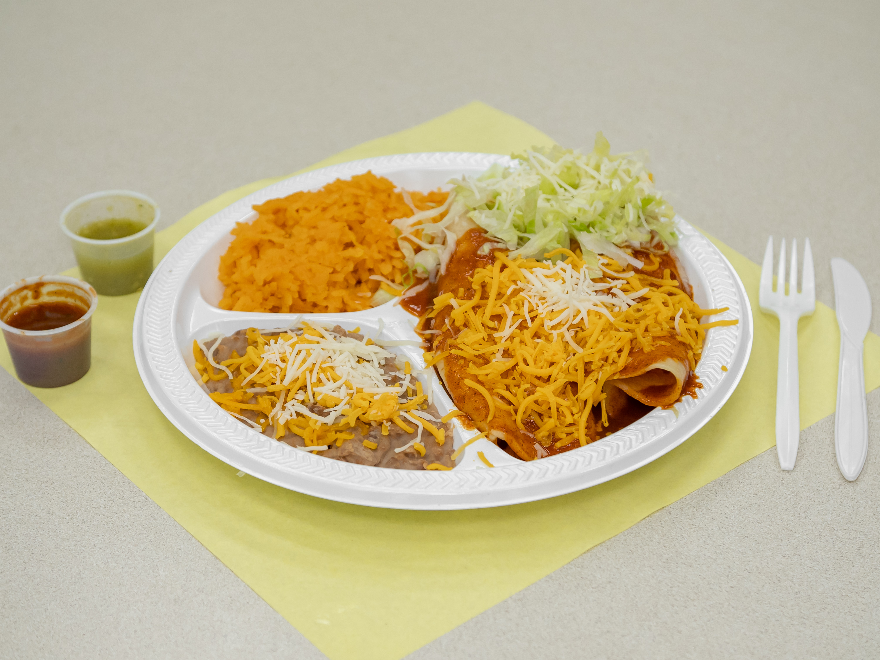 Order 3. Enchiladas Combination Plate food online from Lambertos Mexican Rest store, La Verne on bringmethat.com