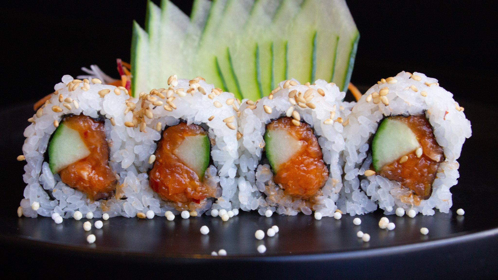 Order Spicy Salmon Roll food online from Hapa Sushi Grill and Sake Bar Lodo store, Denver on bringmethat.com