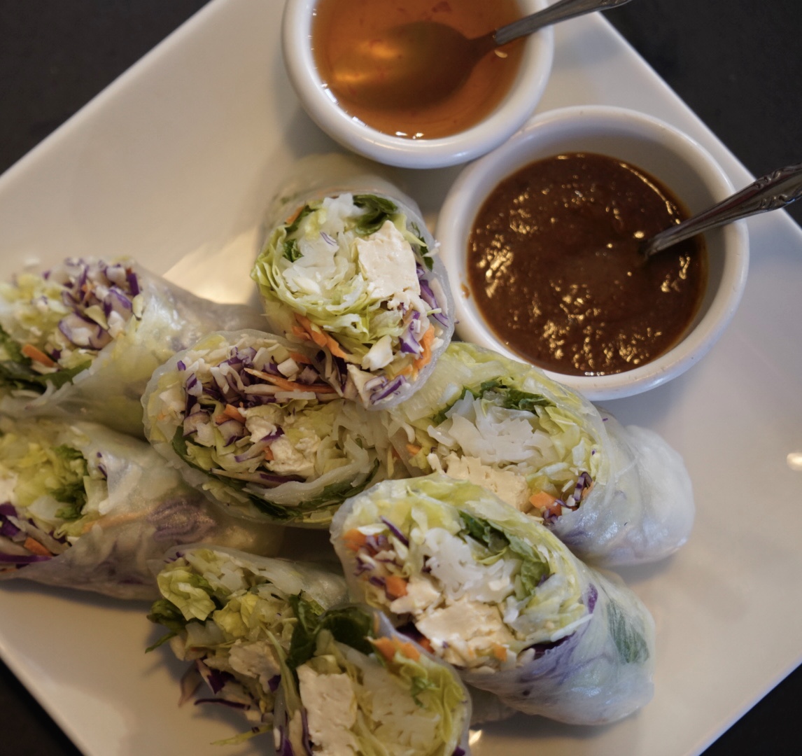 Order 7. Four Pieces Royal Orchid Roll food online from Royal Orchid Thai Restaurant store, Riverside on bringmethat.com