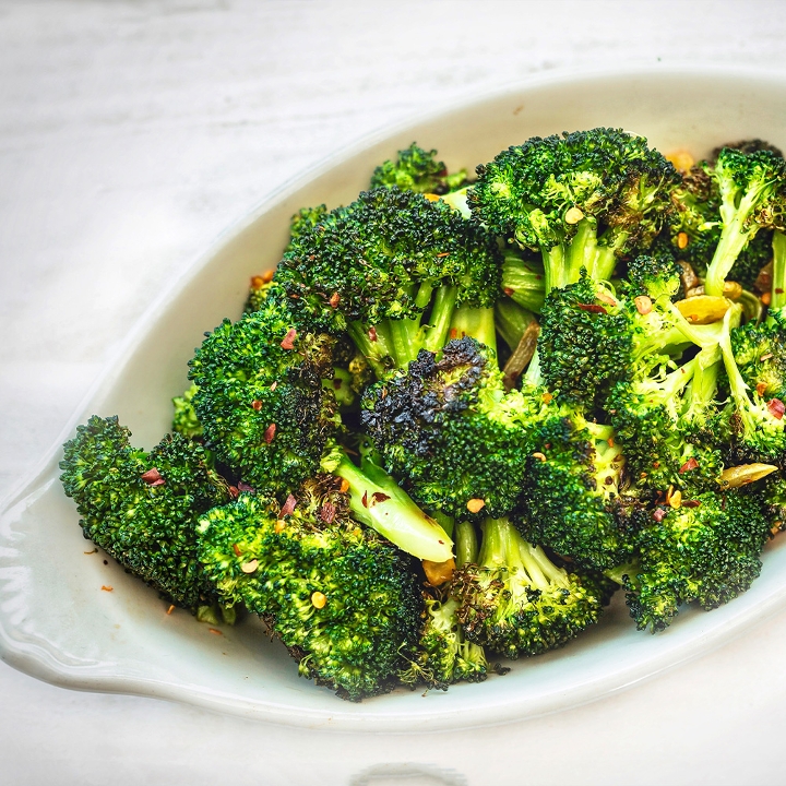 Order PAN ROASTED BROCCOLI food online from Amicis East Coast Pizzeria store, Menlo Park on bringmethat.com