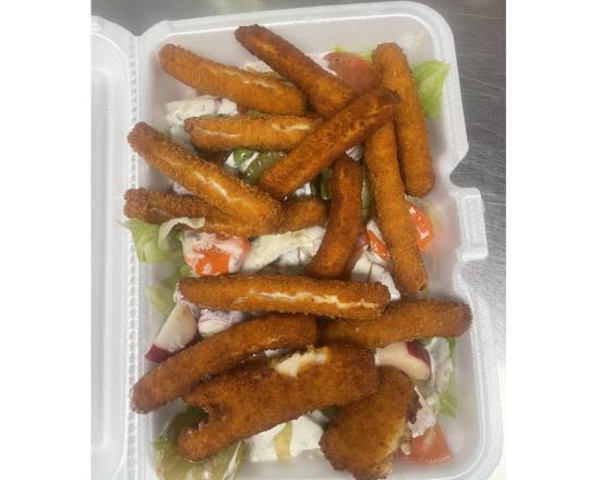 Order Chicken Strips (15 pcs) Over Salad food online from Kennedy Fried Chicken store, Monticello on bringmethat.com