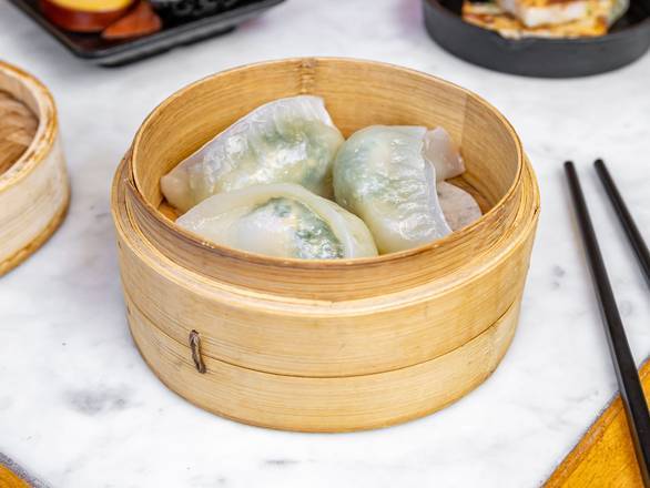 Order Shrimp & Chive Crystal Dumplings food online from The Iron-Teapot store, Los Angeles on bringmethat.com
