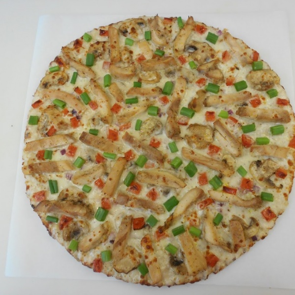 Order Chicken and Garlic Pizza food online from Magoos Pizza store, Campbell on bringmethat.com