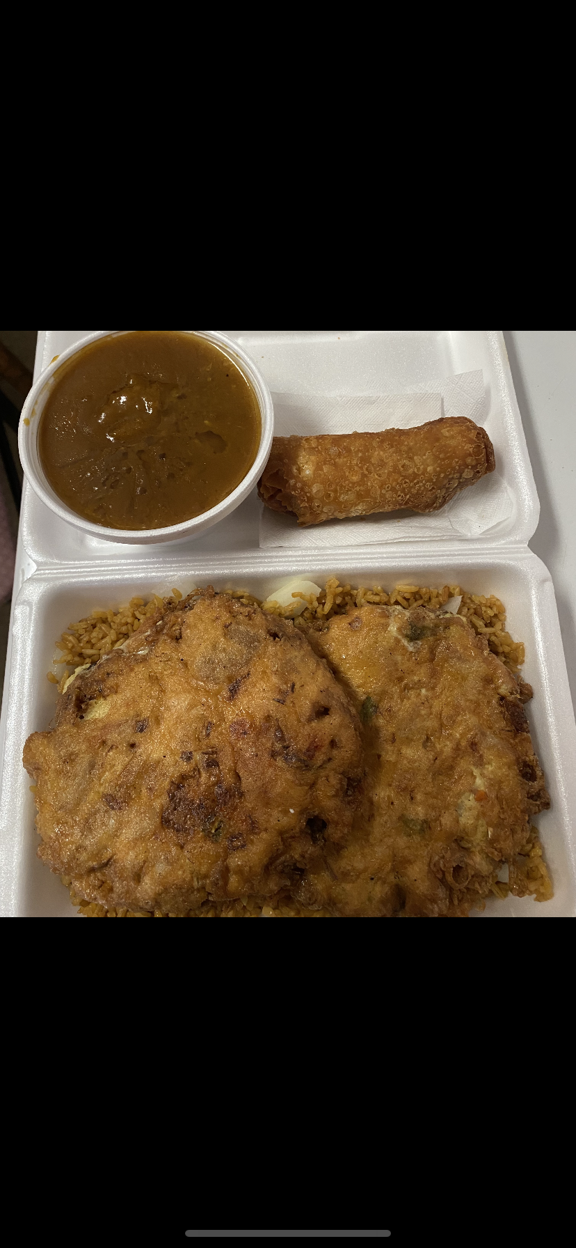 Order C3. Pork Egg Foo Young Combo Platter food online from New China Express store, Newport News on bringmethat.com