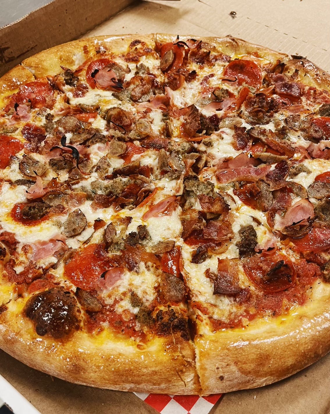 Order #4 La Bella's Meat Lover's Pizza - Small 8'' food online from Pizza Nation store, Las Vegas on bringmethat.com