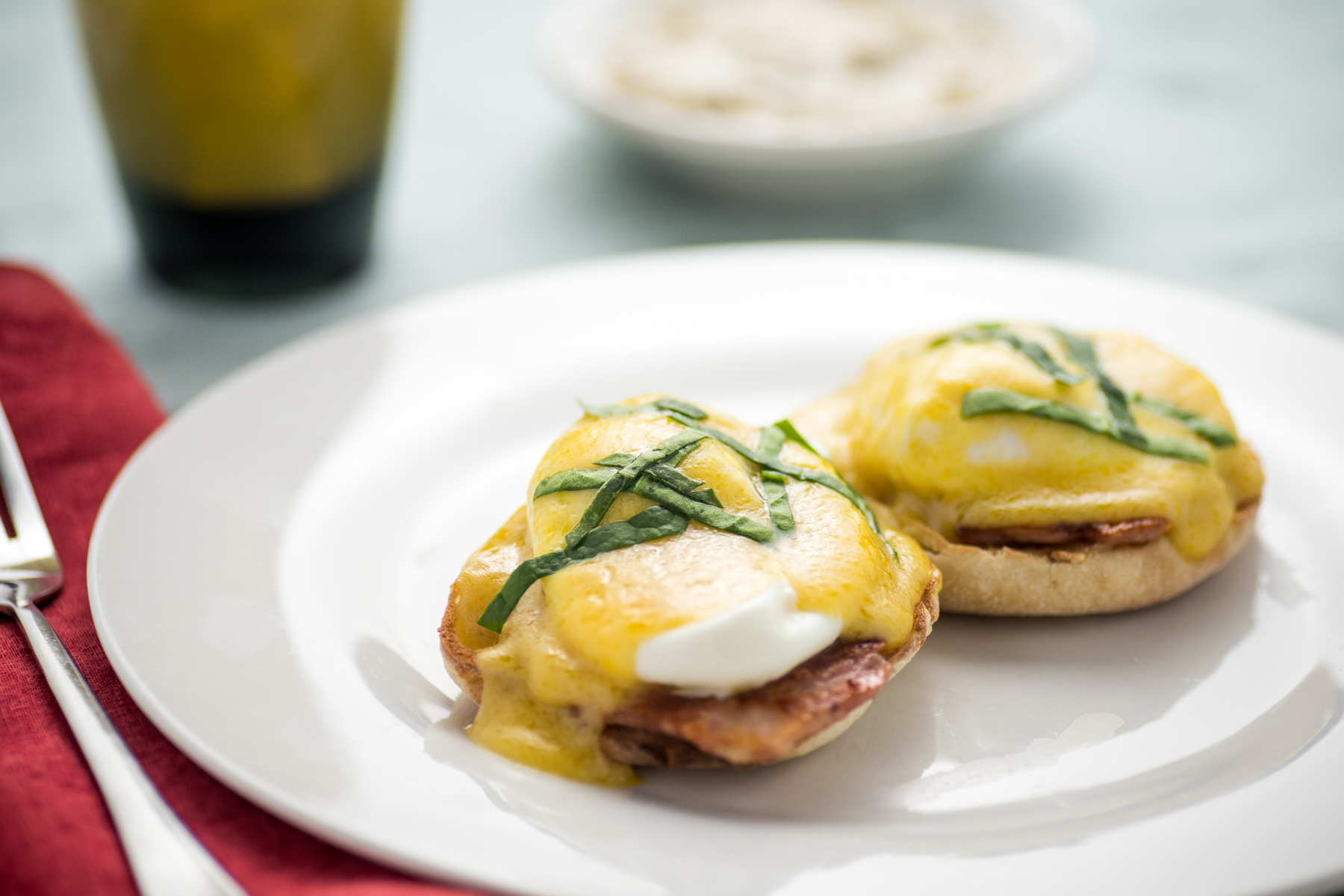 Order Eggs Benedict Sandwich food online from Flavors Around The Sqaure store, Painesville on bringmethat.com