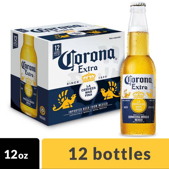 Order Corona 12 pack bottles food online from Round Up Liquor & Grocery store, Wildomar on bringmethat.com