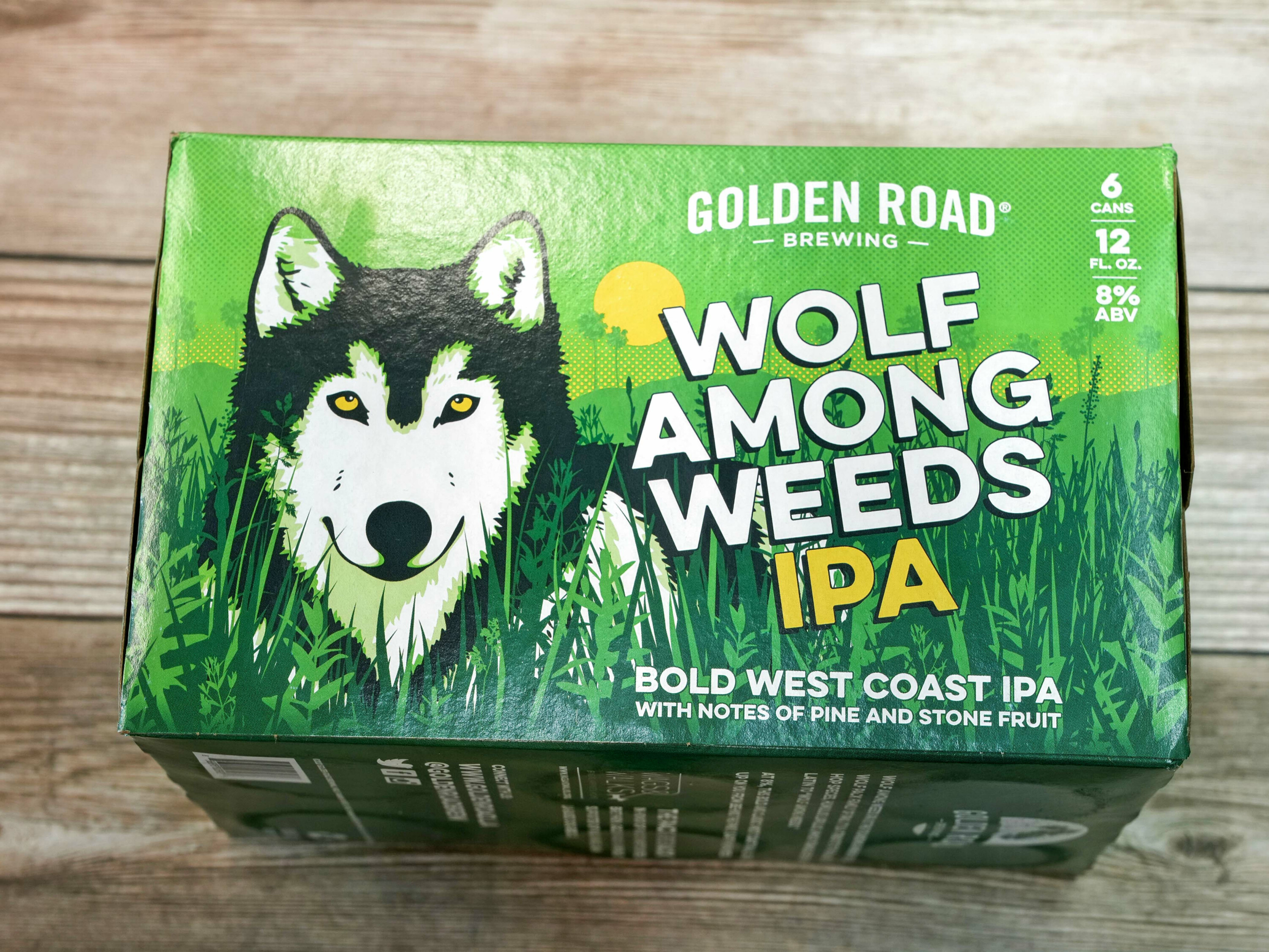 Order Golden Road Wolf Among Weeds, IPA 6 Pack Cans food online from Holiday Liquor Market store, Los Angeles on bringmethat.com