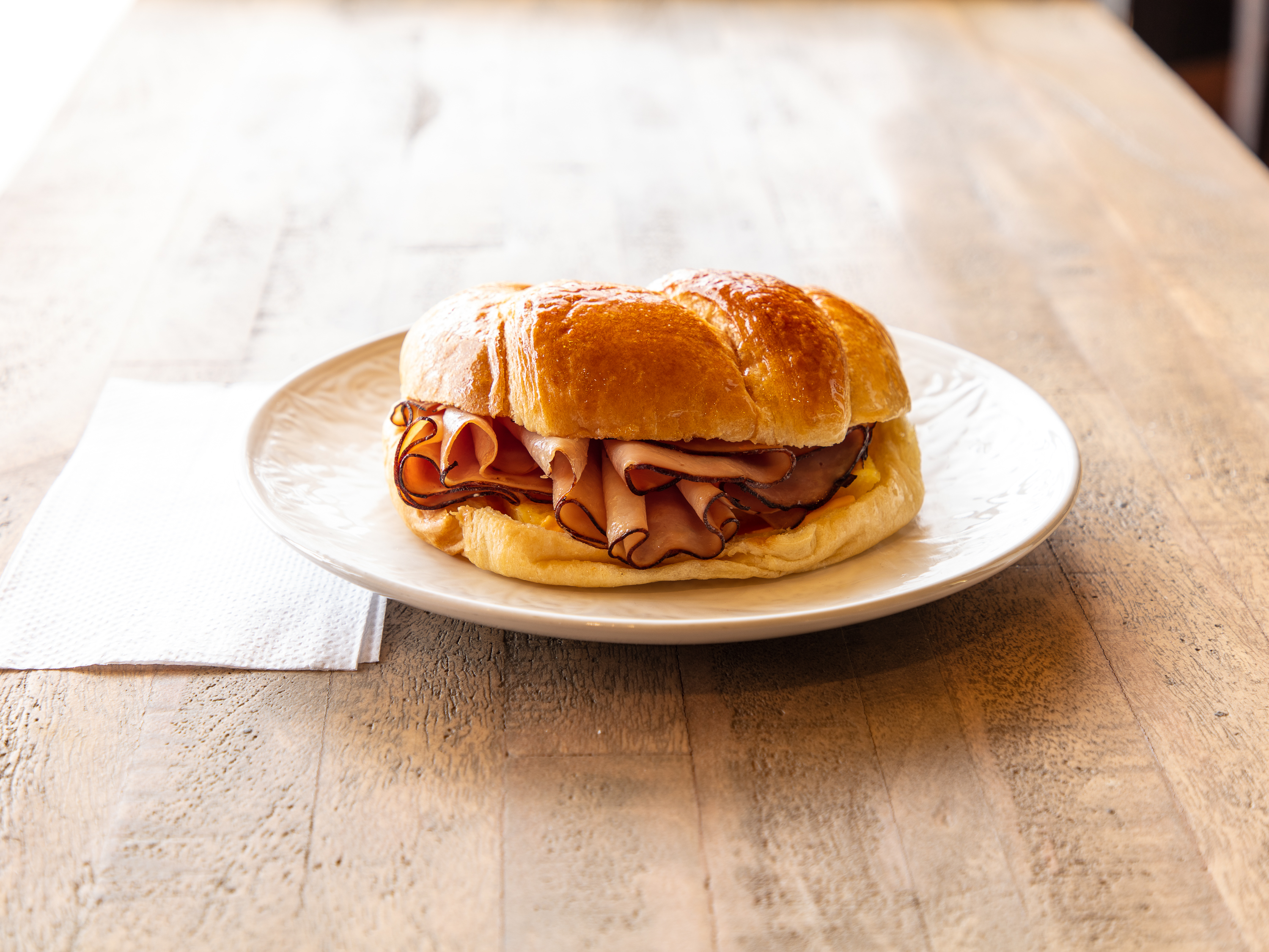 Order Ham, Egg and Cheese Sandwich food online from Donna Donuts store, Keller on bringmethat.com