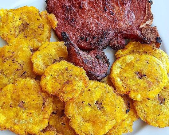 Order Fried Pork Chops with Side Choice ( Chuleta ) food online from Mofongos store, Trenton on bringmethat.com