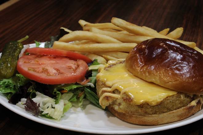 Order Quinoa Burger Deluxe food online from Silver Spoon Diner store, New York on bringmethat.com