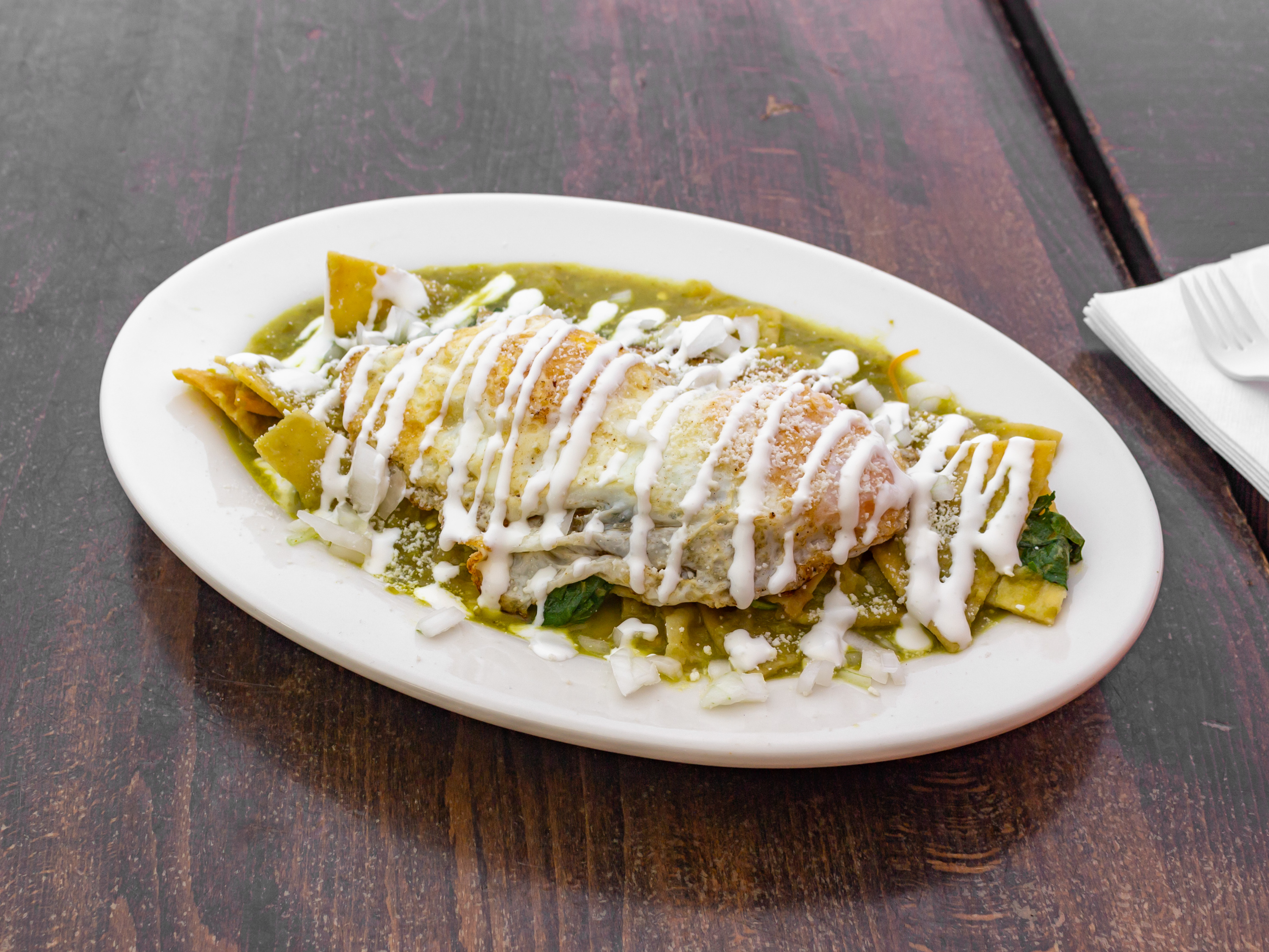 Order Chilaquiles Verdes food online from Chinelos II store, New York on bringmethat.com