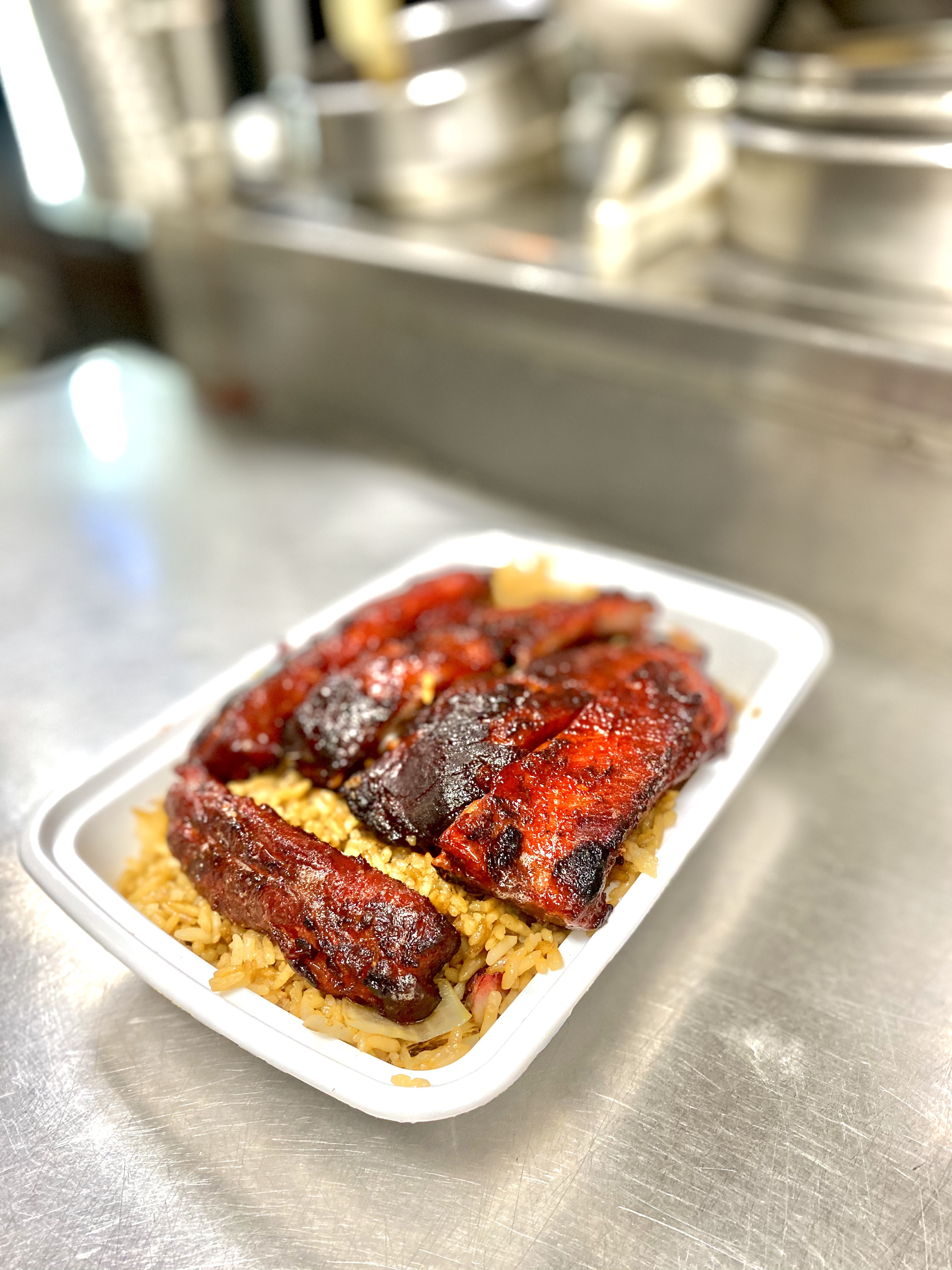 Order BBQ Spare Ribs Combination Platter food online from Dream House Asian Bistro store, Philadelphia on bringmethat.com