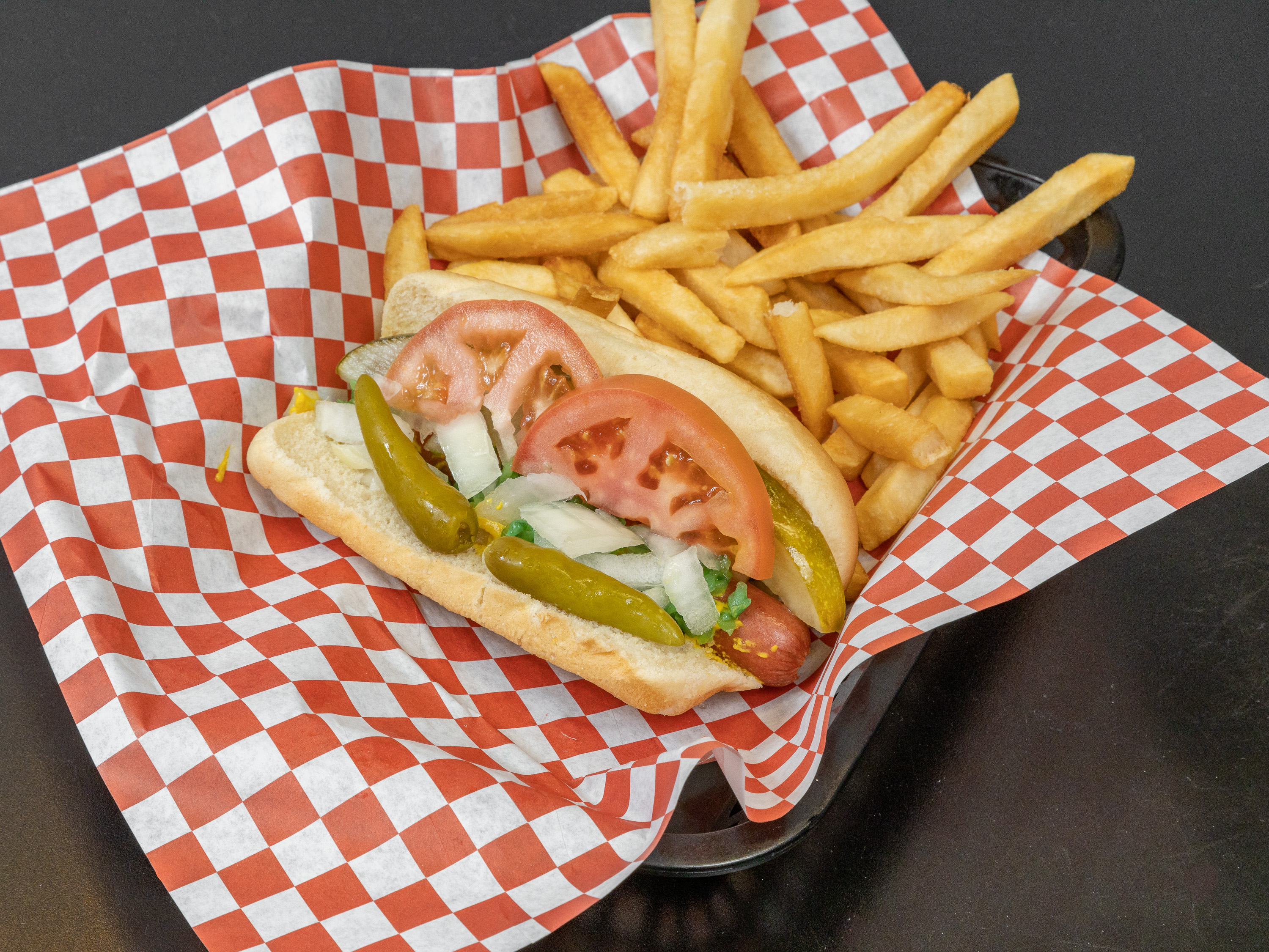 Order Hot Dog with Fries food online from Carms Italian Beef store, Chicago on bringmethat.com