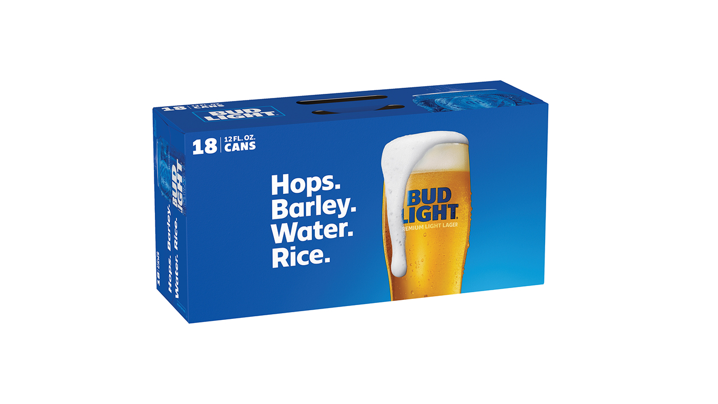 Order Bud Light 18 Pack Cans food online from Extramile 5451 store, Carlsbad on bringmethat.com