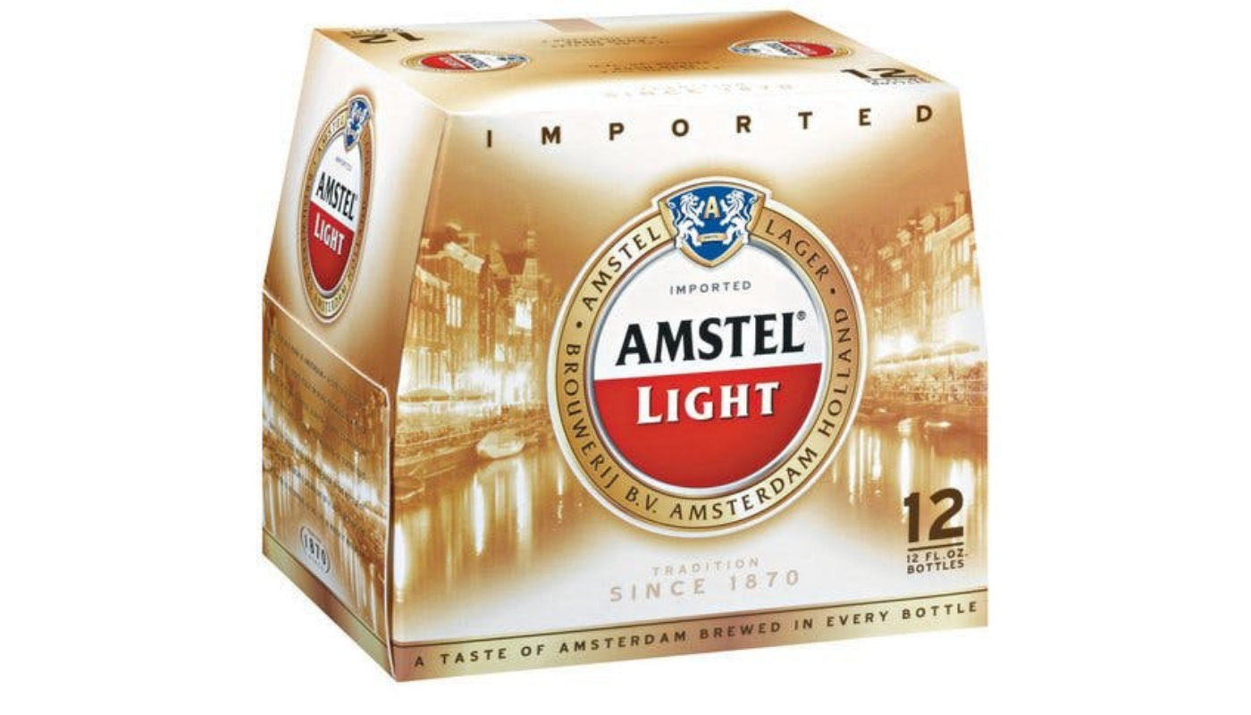 Order Amstel Light 12 Pack 12 oz Bottles food online from Golden Rule Liquor store, West Hollywood on bringmethat.com
