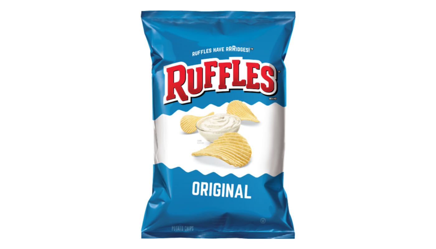 Order Ruffles Potato Chips Original 9 oz Bag food online from Orcutt Liquor & Deli store, Orcutt on bringmethat.com