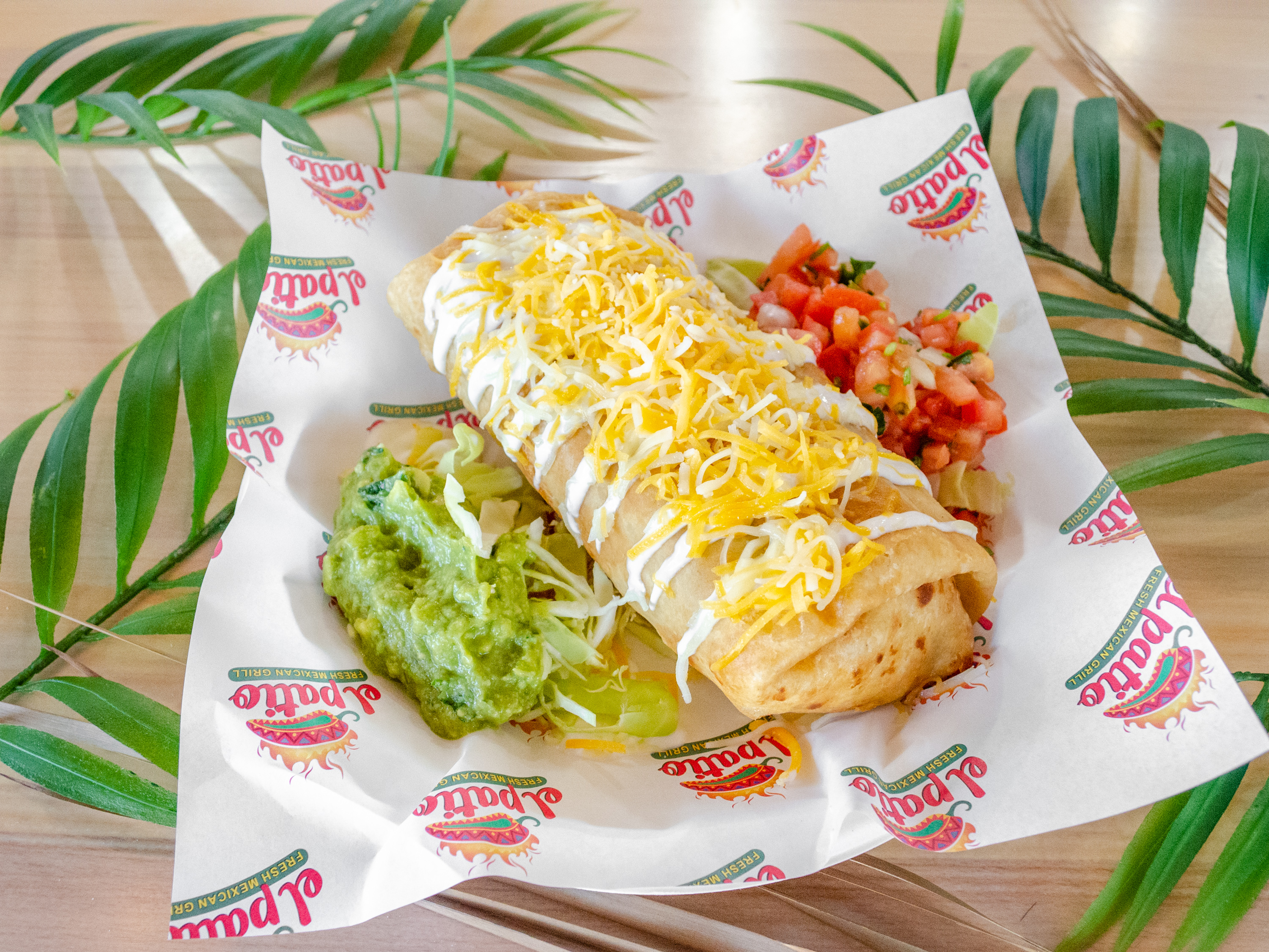 Order Chimichanga Burrito food online from El Patio Fresh Mexican Grill store, Davis on bringmethat.com