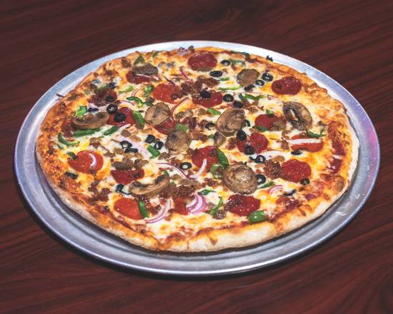 Order The Works Pizza food online from Breakers Sky Lounge store, Herndon on bringmethat.com
