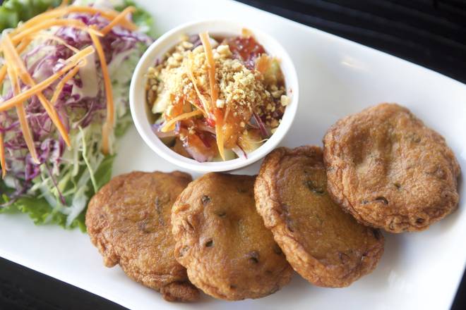 Order A10. Fish Cakes food online from New Thai Elephant store, San Mateo on bringmethat.com