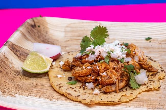 Order Chicken Tinga Taco food online from La Botica store, Livermore on bringmethat.com