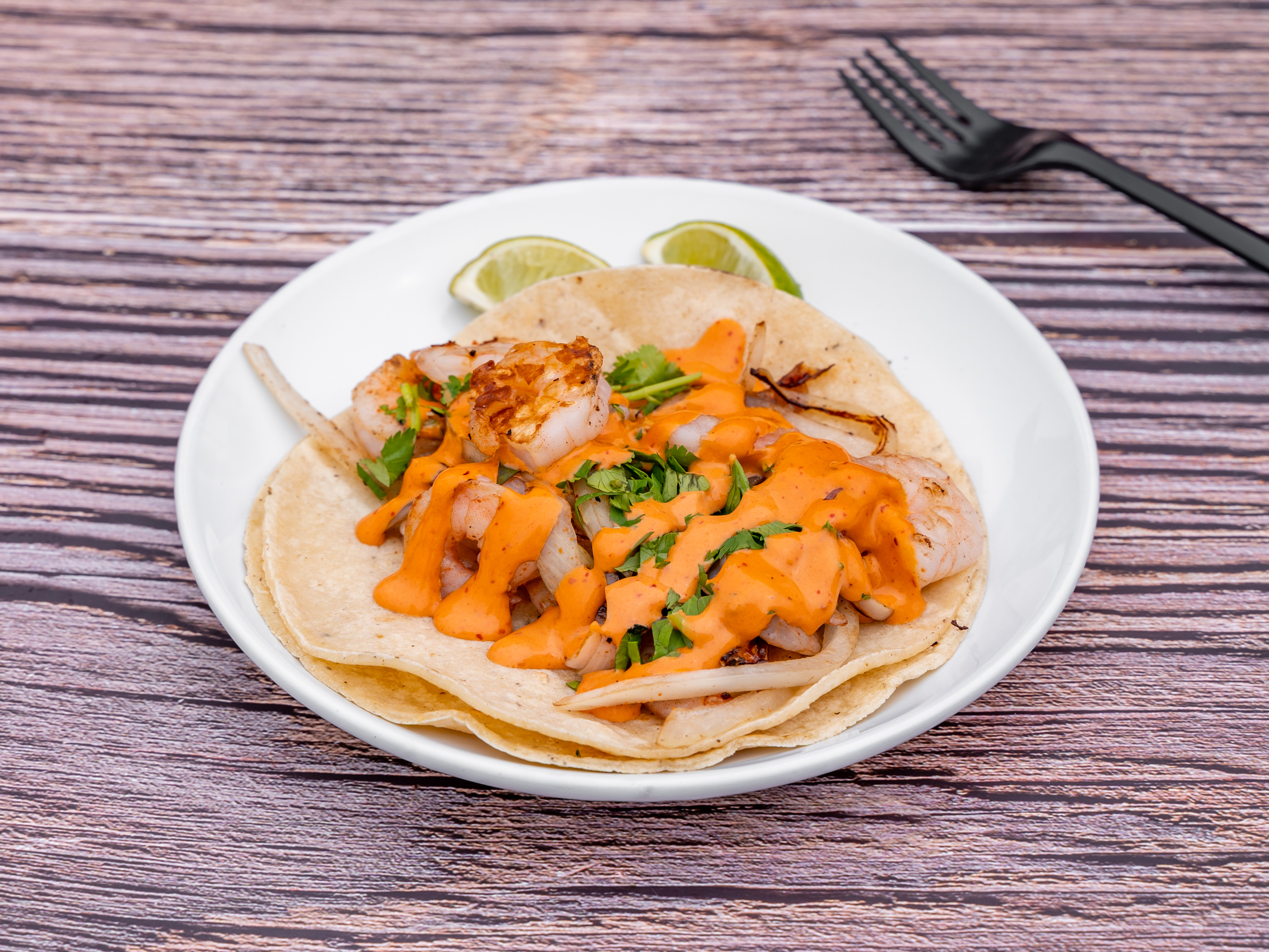 Order Shrimp Tacos food online from Little Rose Kitchen store, Daly City on bringmethat.com