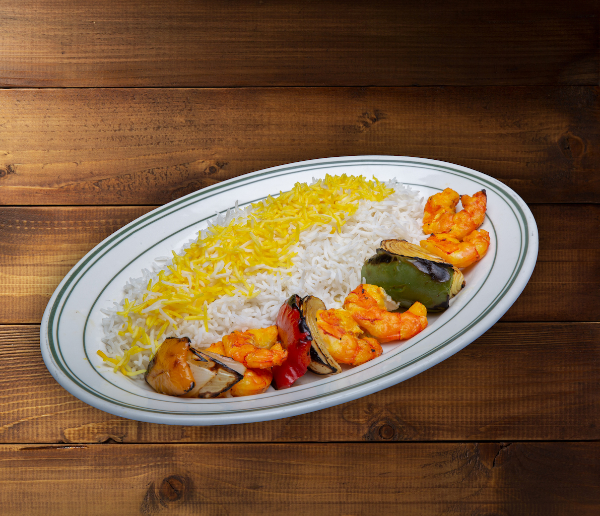Order 39. Prawns - میگو کباب food online from Negeen Restaurant store, Campbell on bringmethat.com