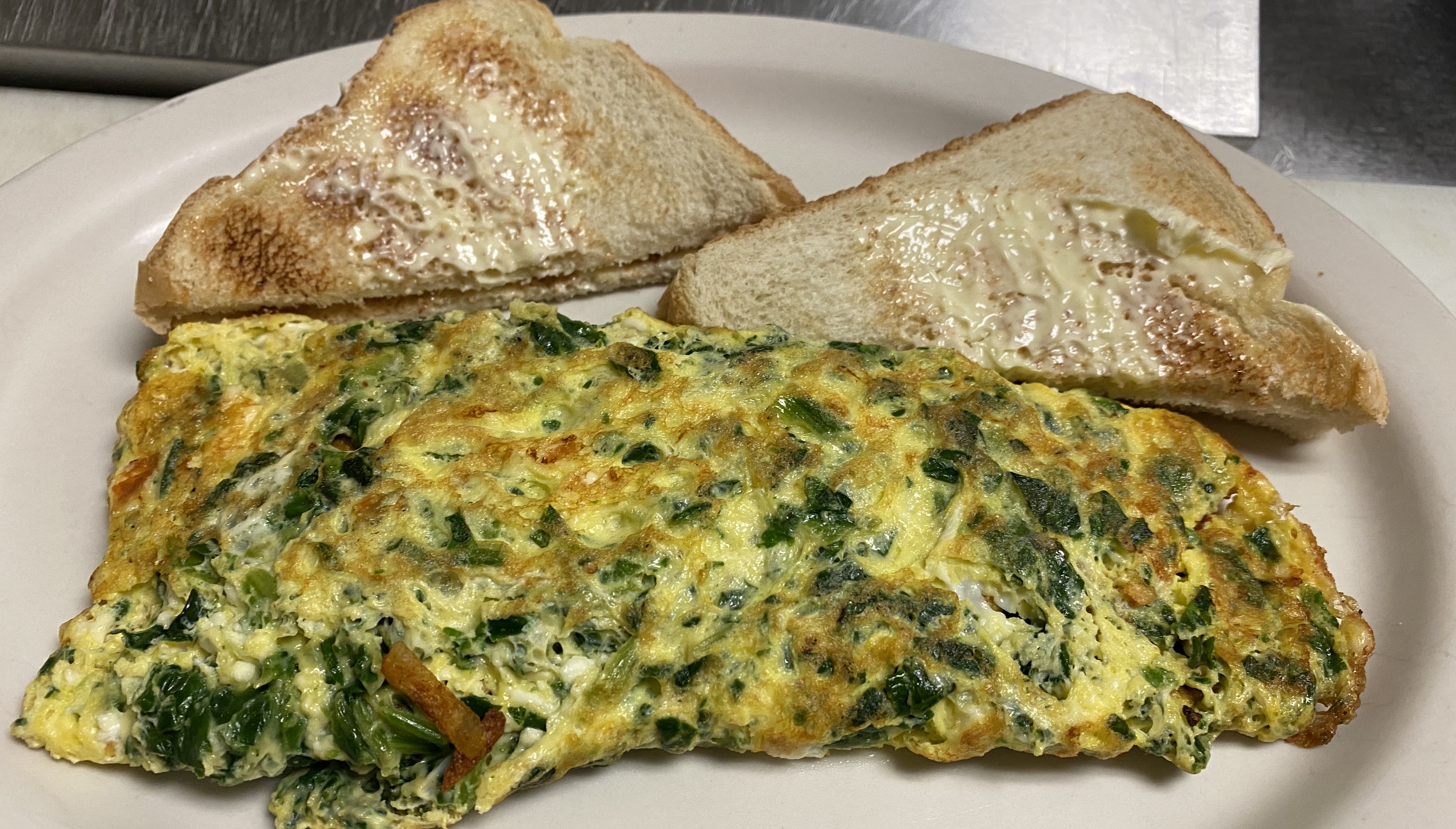 Order Spinach and Feta Cheese Omelette food online from Liberty Family Restaurant store, Rochester on bringmethat.com