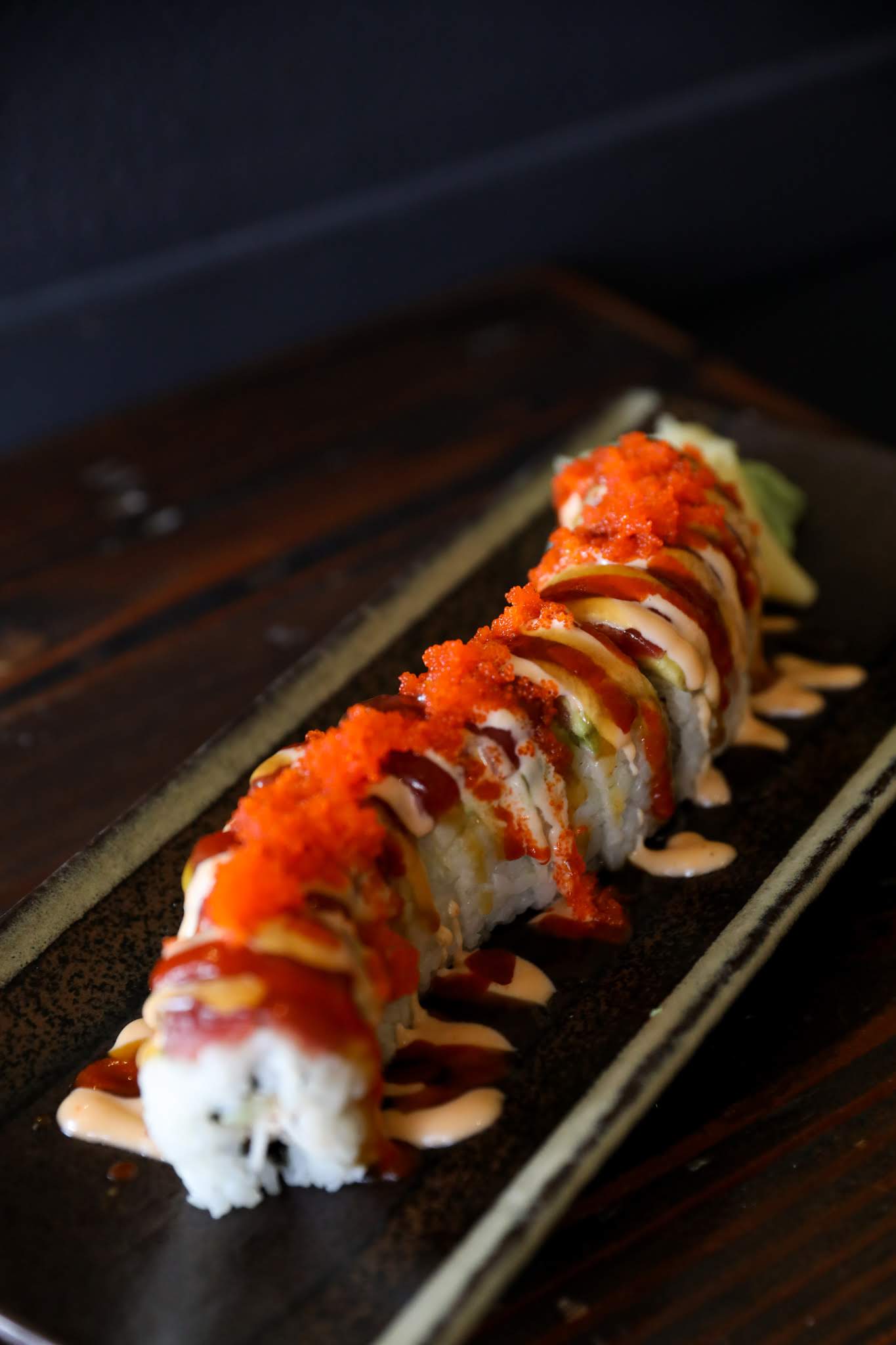 Order R18. Fire Dragon Roll food online from Satori Sushi & Teriyaki Grill store, Elk Grove on bringmethat.com
