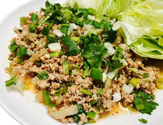 Order Spicy Larb Gai (Minced chicken salad) food online from Aura Thai Kitchen store, Fort Lee on bringmethat.com